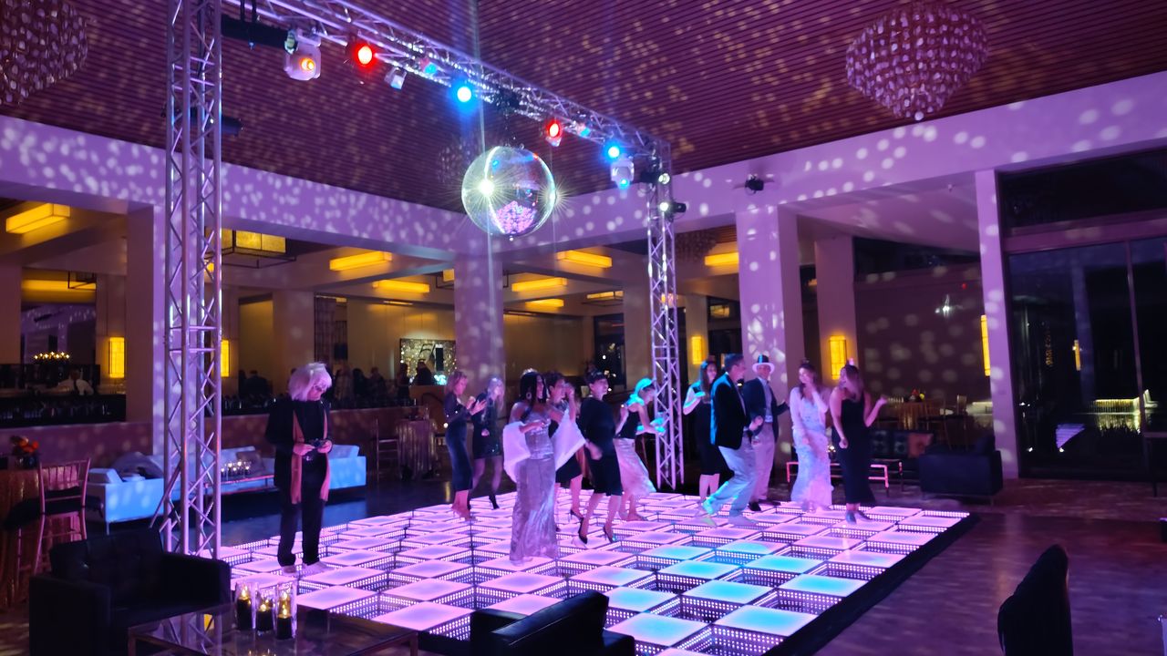 Stage lighting and production for a live event