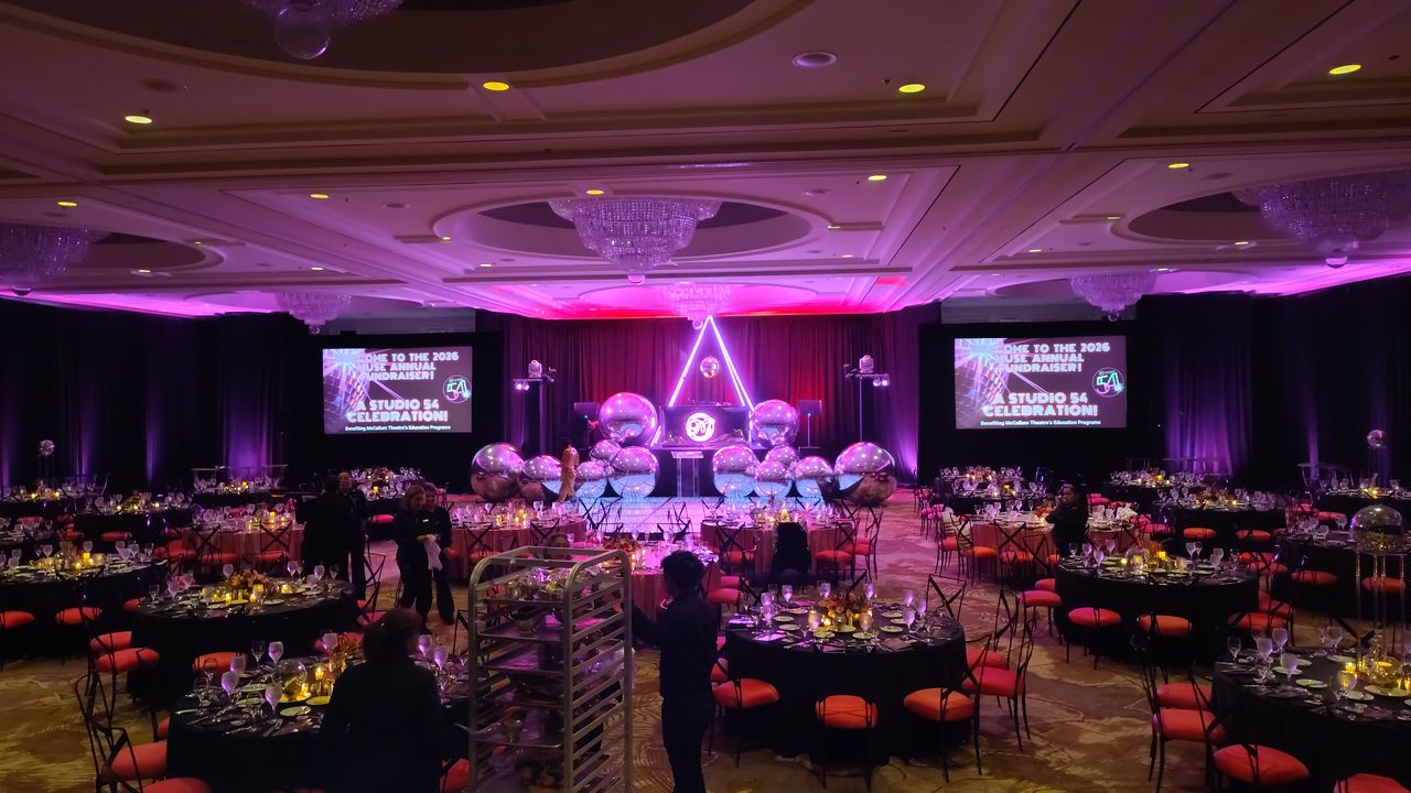 Gala event staging and lighting