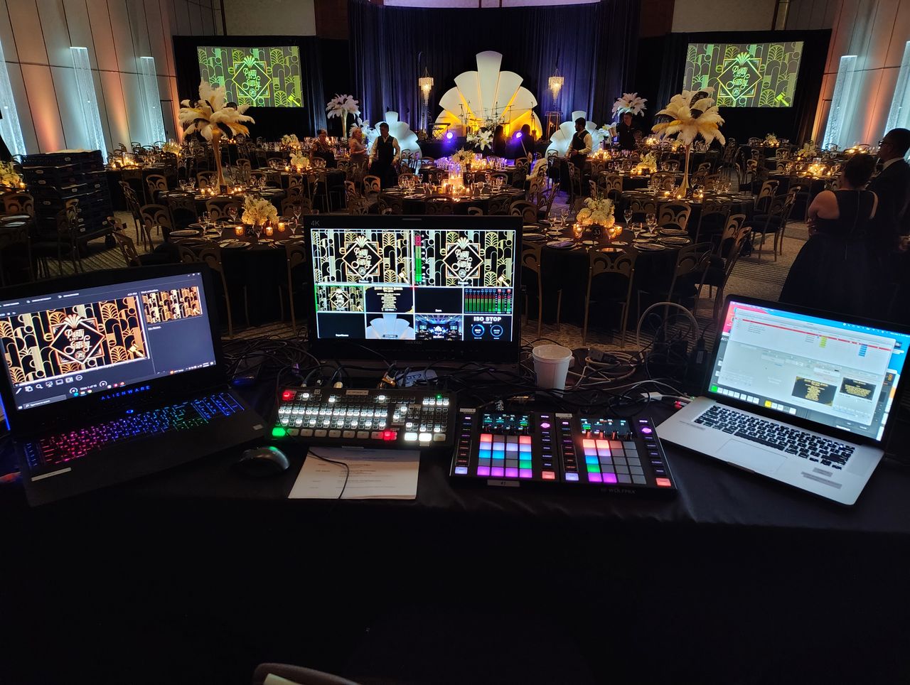 Gala event staging and lighting